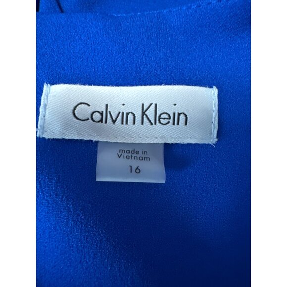 Calvin Klein Illusion-Trim Fit & Flare Dress Women's Size 16 - Picture 5 of 8